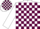 Silk - White, maroon blocks on right diagonal half, maroon blocks on white sleeves