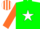 Silk - Green, white star, orange sleeves, orange and white striped cap
