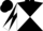 Silk - Black and white diagonal quarters, white and black diagonal quartered sleeves, black cap