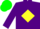 Silk - Purple, green 's' on yellow diamond, green cap
