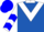 Silk - Royal blue, white triangular panel, white collar, white sleeves, blue chevrons, blue cap