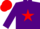 Silk - Purple, white halfmoon, red star, white stripe on purple sleeves, red cap