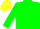 Silk - Green, yellow bars on green sleeves, yellow cap