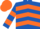 Silk - Royal Blue, Orange chevrons, hooped sleeves, Orange cap