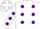 Silk - White, green and purple dots