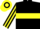 Silk - Black, yellow hoop, striped sleeves, hooped cap