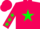 Silk - Hot pink, green star, navy stars on sleeves, hot pink cap