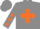 Silk - Grey, orange cross belts, grey sleeves, orange stars, grey cap
