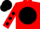 Silk - Red, black ball, black dots on sleeves, black cap
