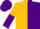 Silk - Gold and Purple Diagonal Halves,gold Sleeves,gold and purple halved Cap