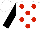 Silk - White, red dots, black sleeves