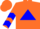 Silk - Orange, Blue Triangle, Blue Chevrons On Sleeves, Orange Cap