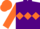Silk - Purple, orange triple diamond & sleeves, orange cap