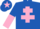 Silk - ROYAL BLUE, pink cross of lorraine, halved sleeves, royal blue cap, pink star
