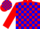 Silk - Red and blue blocks, red sleeves