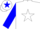 Silk - White, blue star, white star on blue sleeves