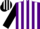 Silk - Purple and white stripes, black sleeves, white and black striped cap