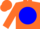Silk - Orange, orange  'eis' on blue ball, orange cap