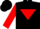 Silk - Black, black 'dogz racing' on red inverted triangle, black and white bars on red sleeves, black cap