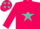 Silk - Hot pink, turquoise star, hot pink stars on turrquoise sleeves