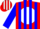 Silk - Red, White Ball, Blue Stripes On Sleeves