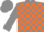 Silk - Grey, orange blocks, orange band on sleeves, grey cap