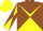 Silk - Yellow, brown yoke and emblem, yellow and brown diagonal quarters