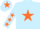 Silk - Light blue, orange star, orange stars on sleeves, orange star on cap