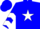 Silk - Blue, blue 'm' inside white star, white chevrons on sleeves