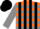Silk - Orange and grey blocks, black 's_s' on back, black stripes on grey sleeves