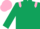 Silk - dark Green, Pink epaulettes and cap