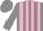 Silk - Grey, pink stripes, grey arms, grey cap, pink striped