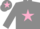 Silk - GREY, pink star, grey cap, pink star