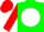 Silk - Green, green and red 'rv' in white ball, red sleeves, red cap