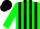 Silk - Green and black stripes, black cap