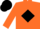 Silk - Orange, orange ''g'' in black diamond frame, black cap