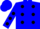Silk - Blue, black dots