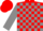 Silk - Red, grey blocks, red bars on grey sleeves, red cap