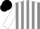 Silk - Grey and White stripes, White sleeves, Black cap