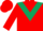 Silk - Red, Dark Green chevron