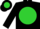 Silk - Black, black 'c' on lime green ball, lime green band on sleeves