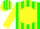 Silk - Green, green 'kh' on yellow ball, yellow stripes on sleeves