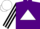 Silk - Purple, white triangle, white belt, white stripe on sleeves, white cap