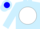 Silk - Light blue, blue  'lea' on white ball on back