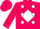 Silk - Hot pink, white dots, white diamond emblem on back
