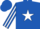 Silk - Royal blue, white star, white striped sleeves, royal blue cap