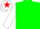 Silk - Green body, white arms, white cap, red star