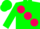 Silk - Green, fuchsia large spots, green cap