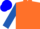 Silk - Fluorescent orange, orange chevrons on royal blue sleeves, blue cap