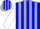 Silk - Blue and silver stripes, white sleeves